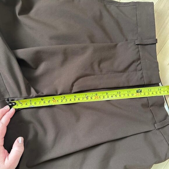 Zara High-Waisted Baggy Trousers – Chocolate Brown Pleated Cuffed Pants Size M - Picture 6 of 8